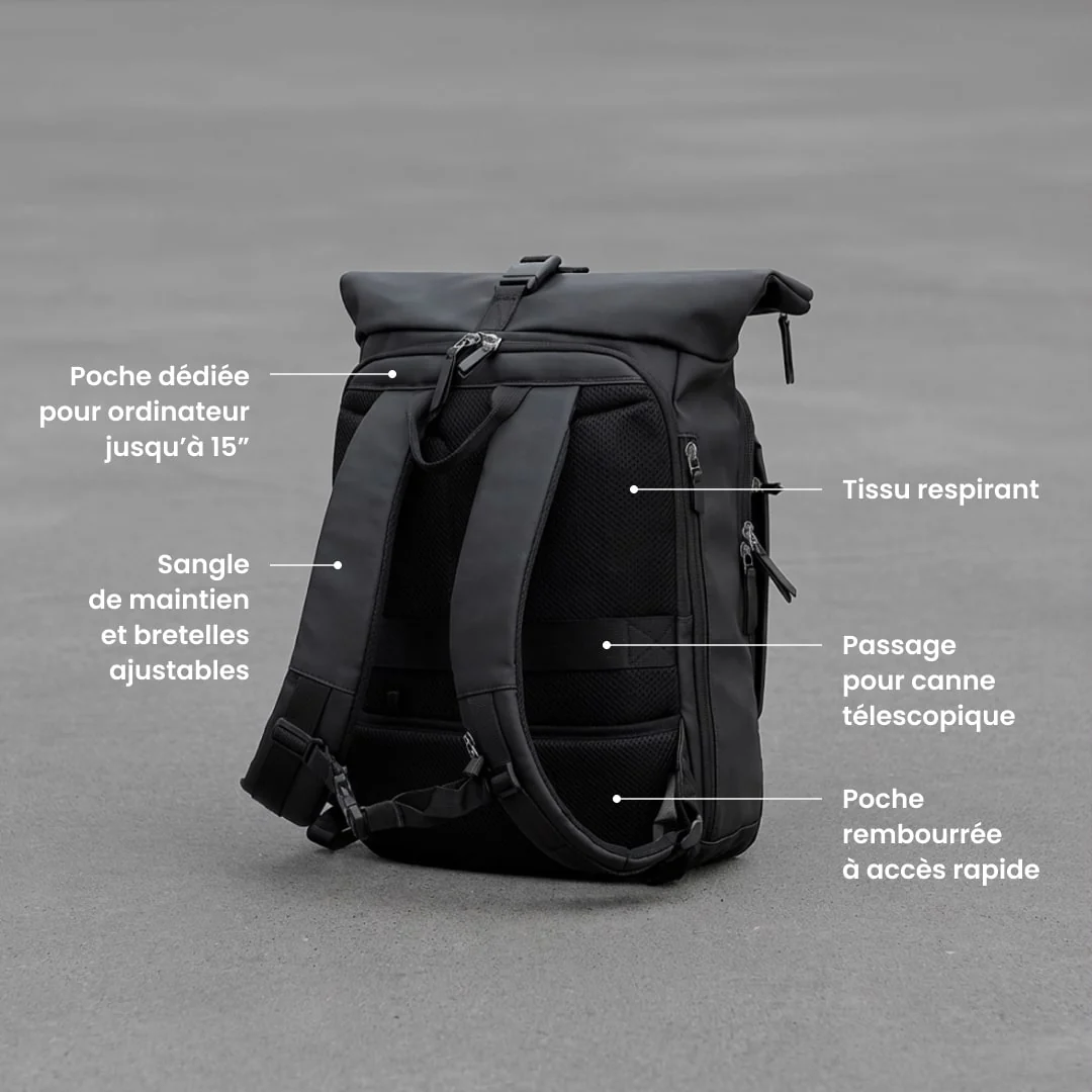 Sac à dos Rolltop - Obsidian Jump | Extensible - Image 4