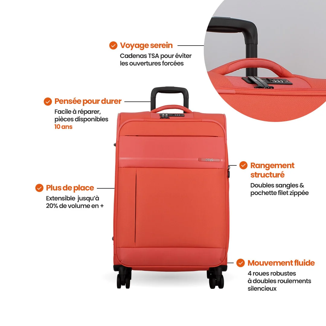 Valise médium 67 cm - Monthélys Jump | Organisation simplifiée - Image 31